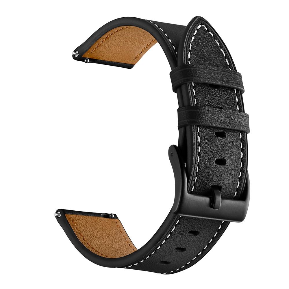 Nahkaranneke Universal 20mm musta