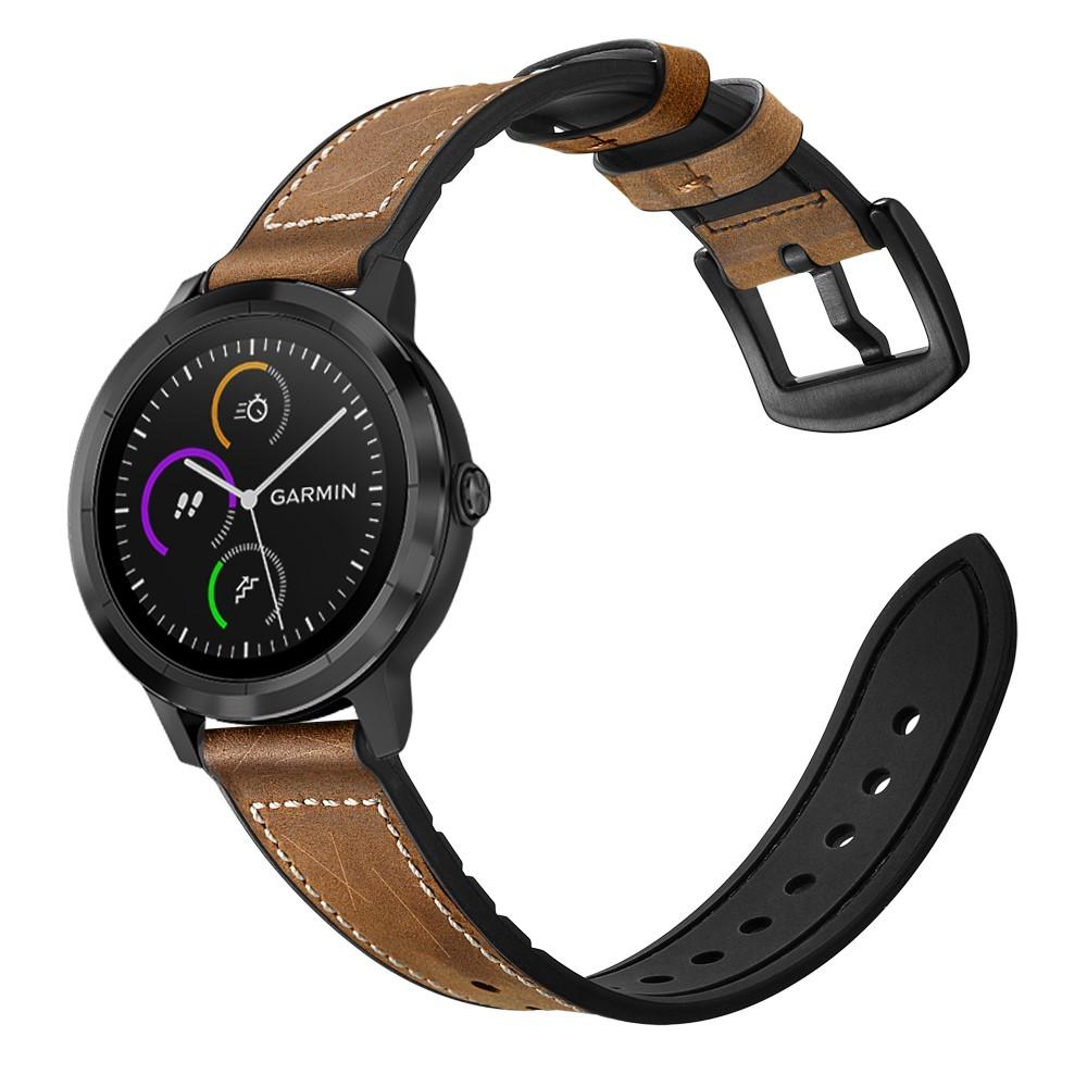 Premium Nahkaranneke Garmin Vivoactive 3 ruskea