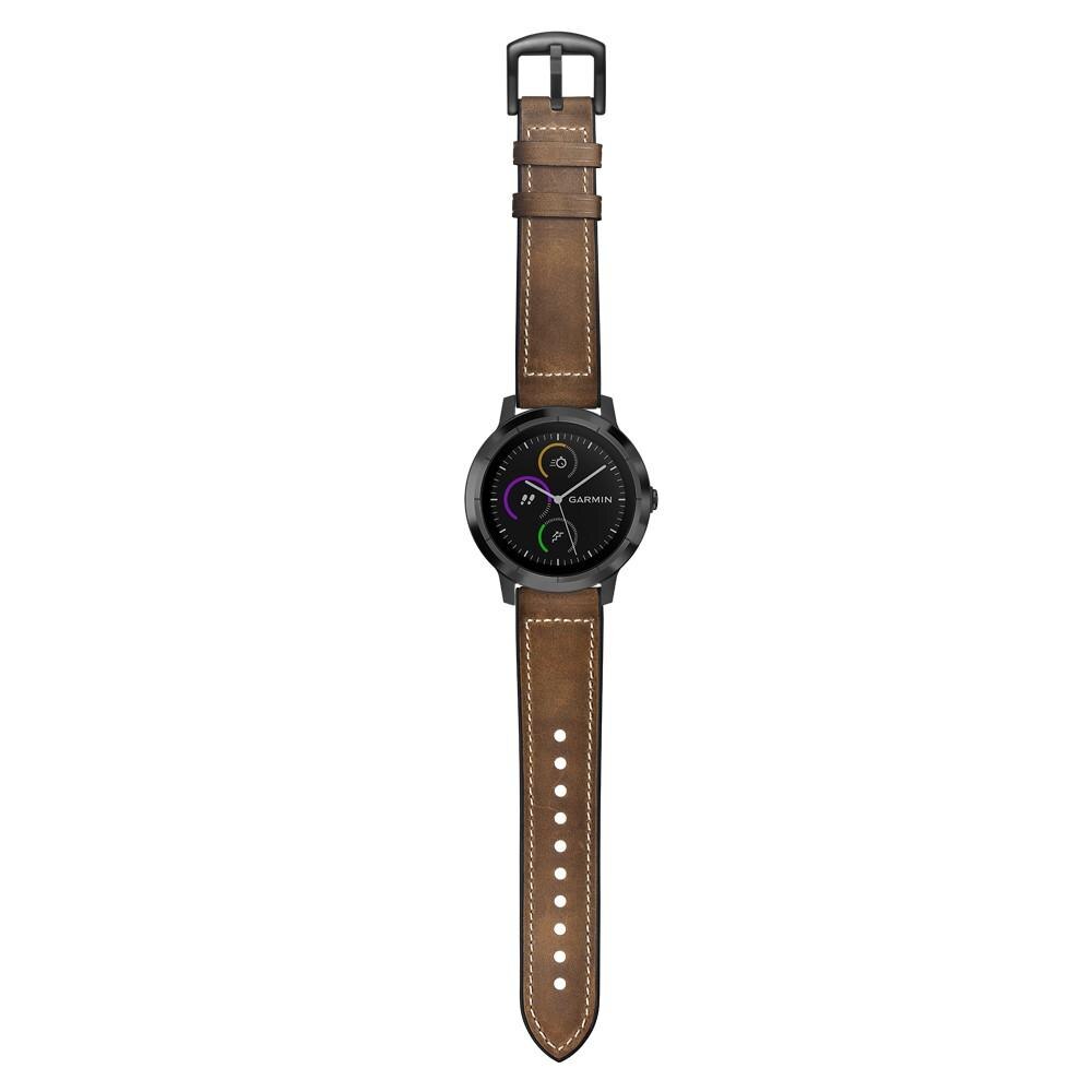 Nahkaranneke Garmin Vivoactive 3 Ruskea