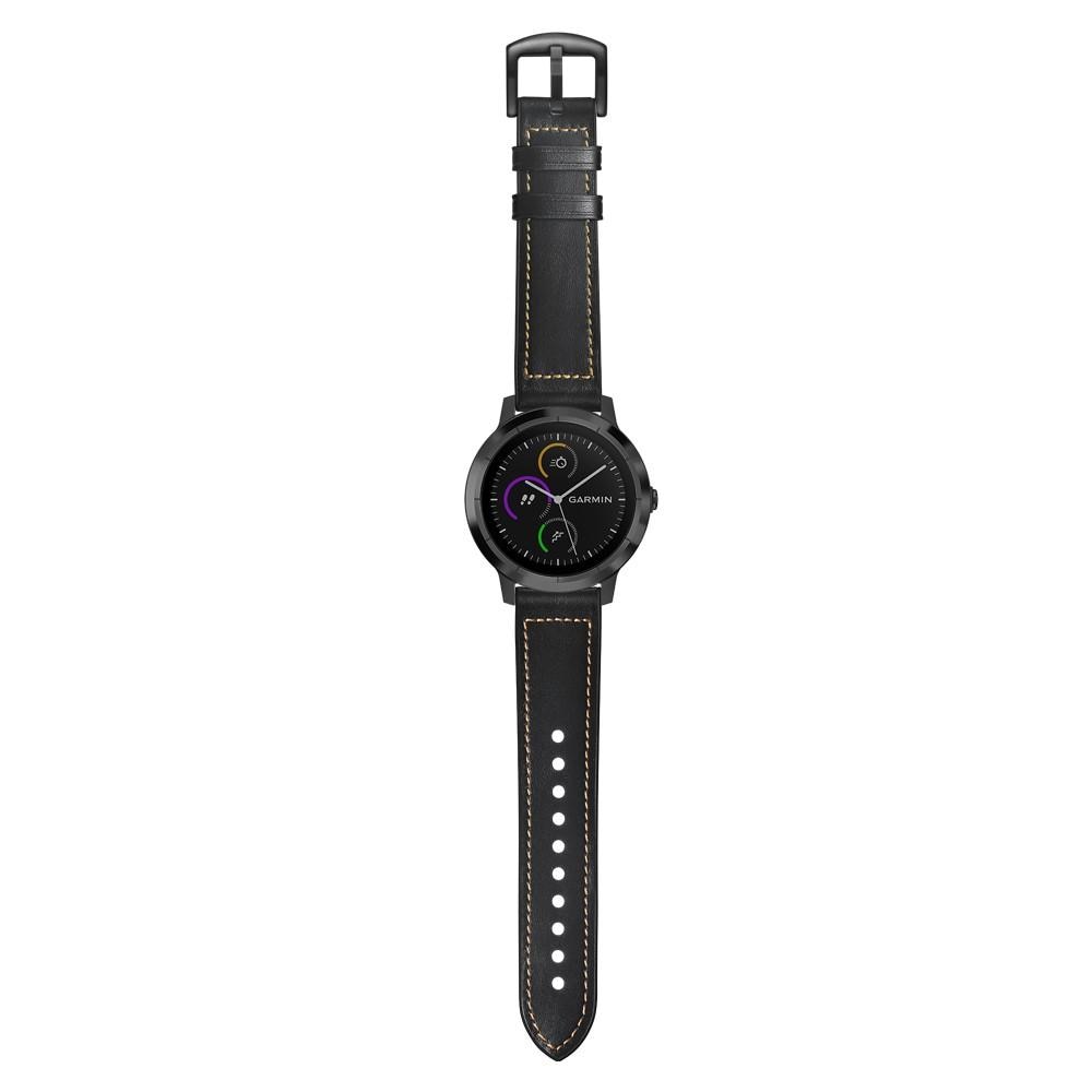 Nahkaranneke Garmin Vivoactive 3/Venu/Venu 2 Plus musta