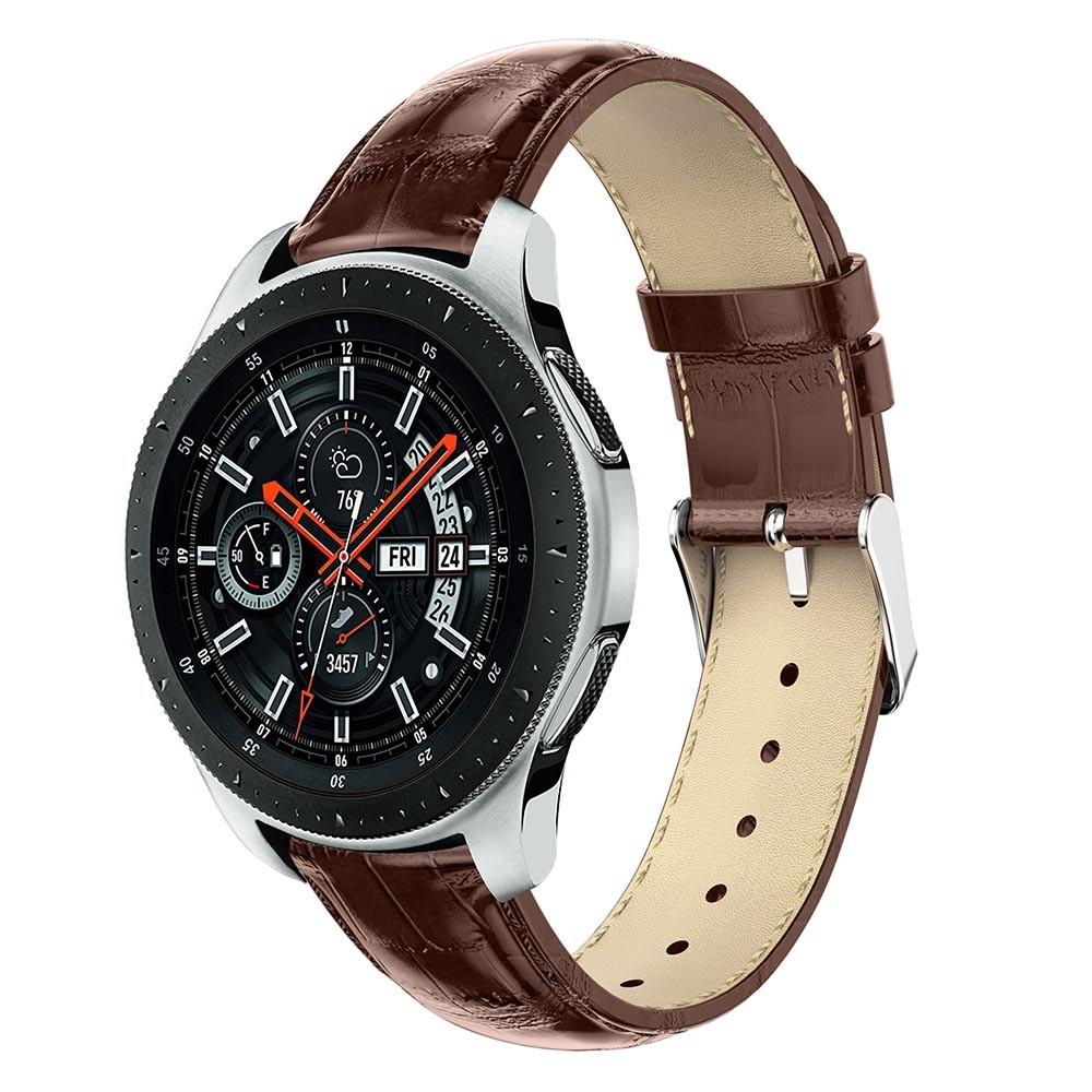 Nahkaranneke Krokodil Galaxy Watch 46mm ruskea