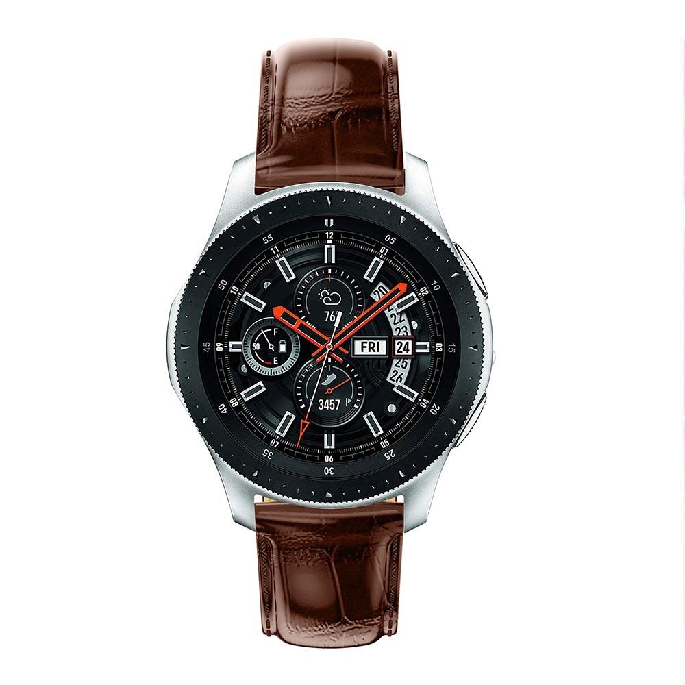 Nahkaranneke Krokodil Galaxy Watch 46mm ruskea