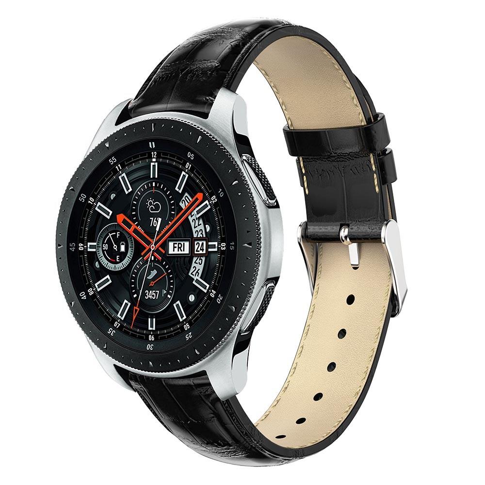 Nahkaranneke Krokodil Galaxy Watch 46mm musta