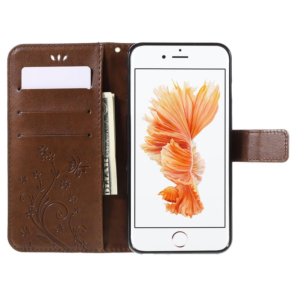 Nahkakotelo Perhonen iPhone 6/6S Ruskea