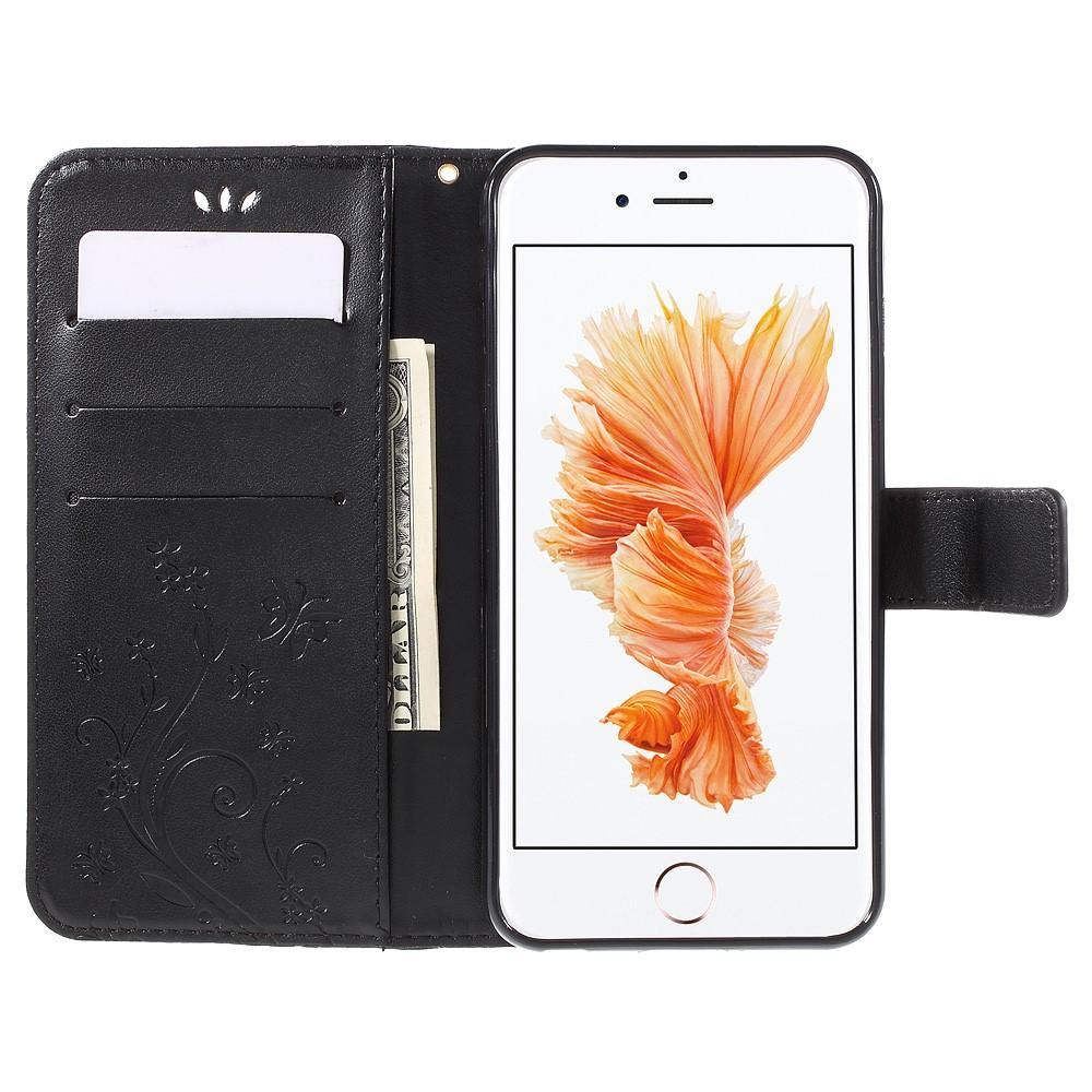 Nahkakotelo Perhonen iPhone 6/6S Musta