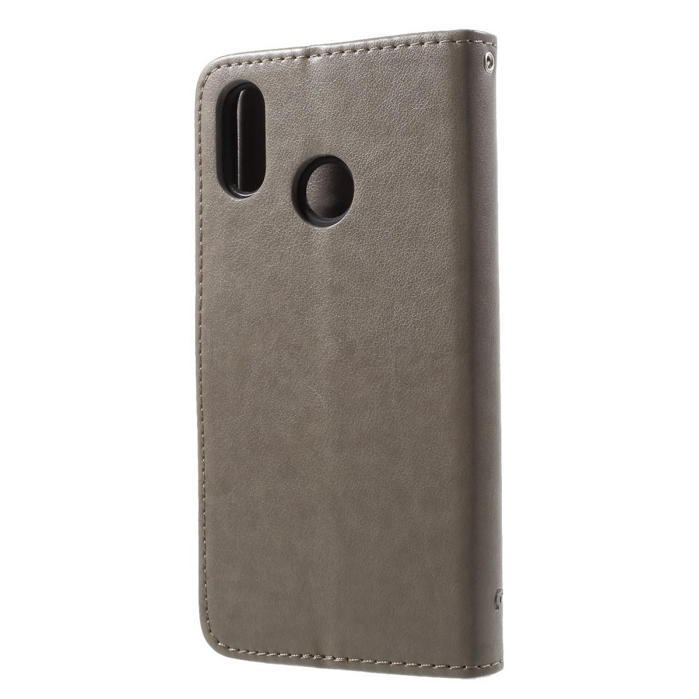 Nahkakotelo Perhonen Huawei P20 Lite Harmaa