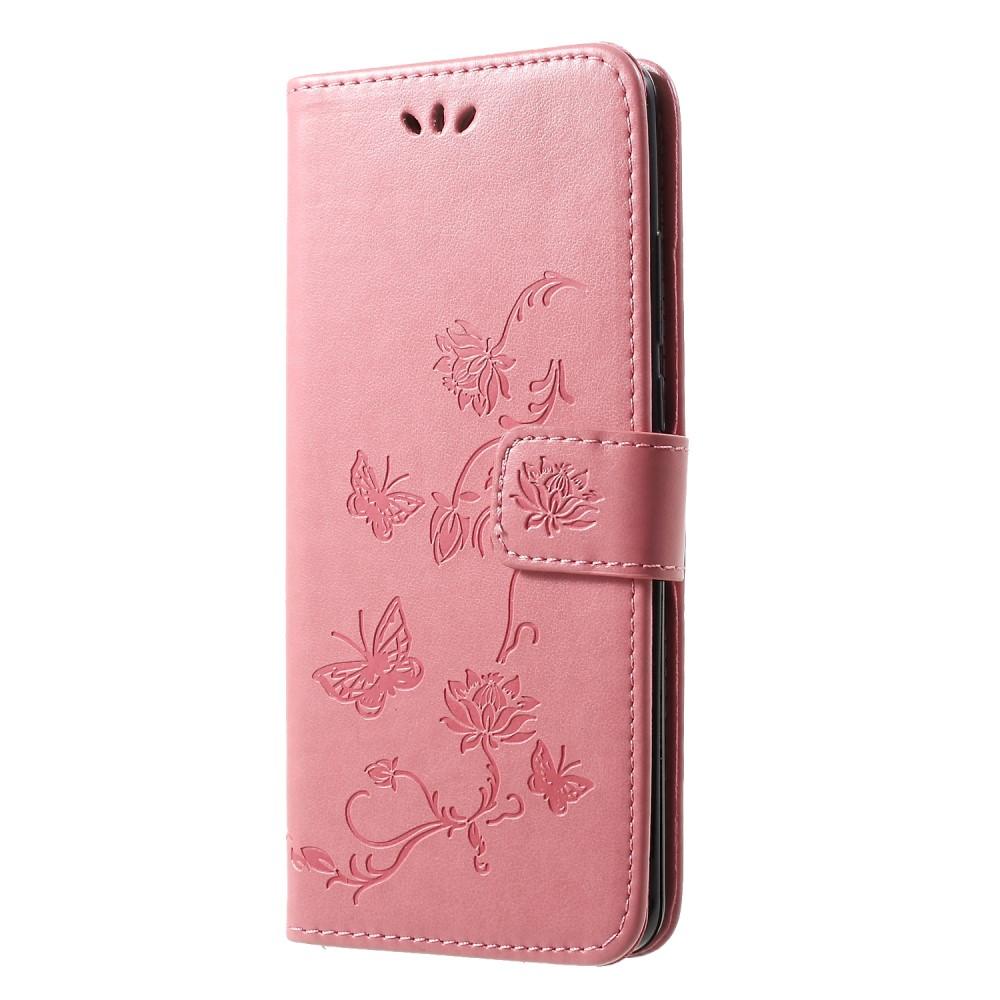 Nahkakotelo Perhonen Huawei P30 Pro Vaaleanpunainen