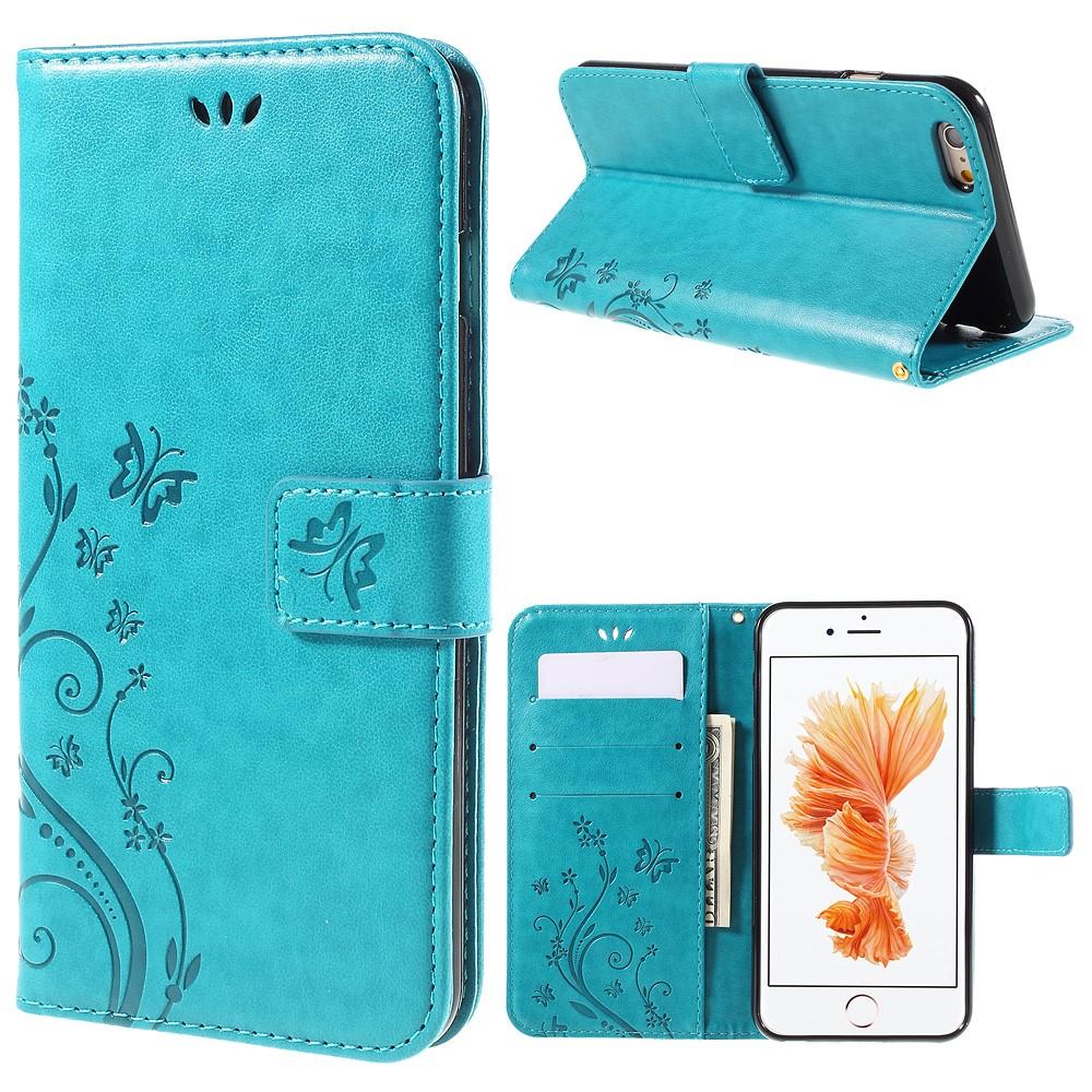 Nahkakotelo Perhonen iPhone 6 Plus/6S Plus Sininen