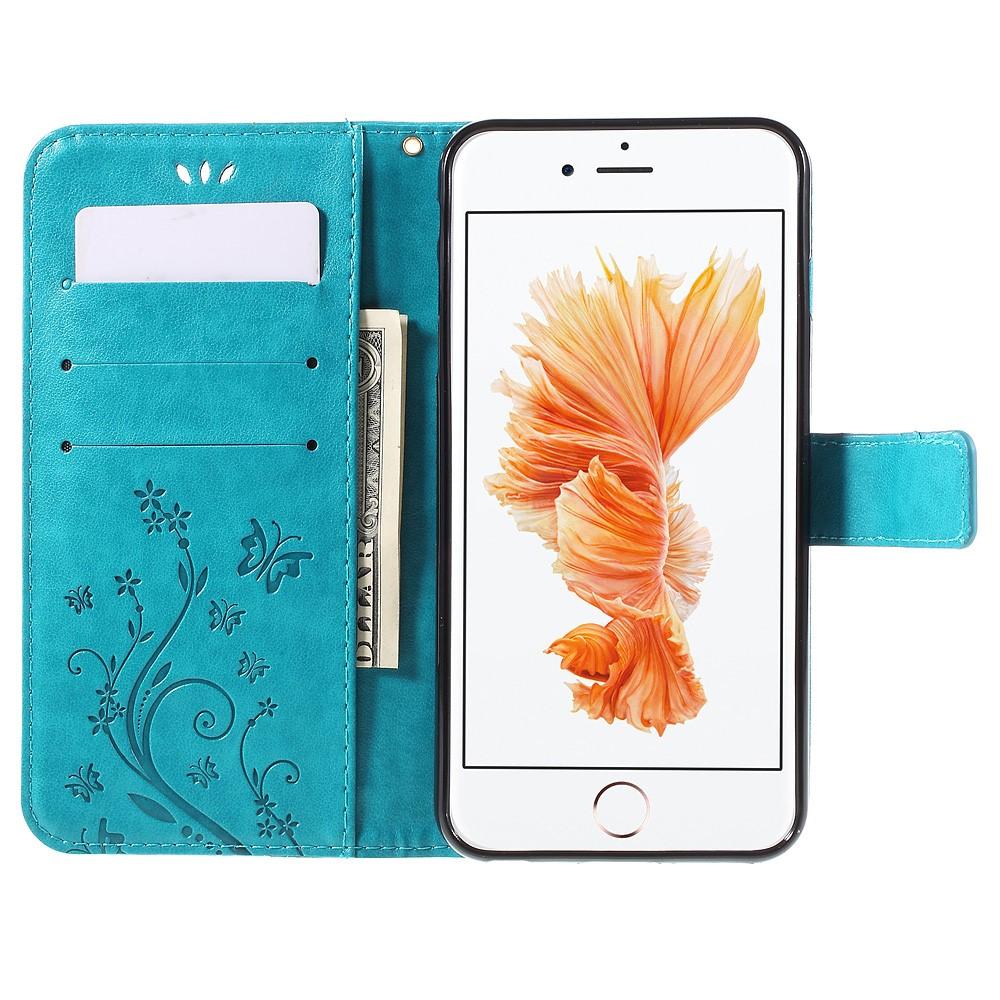 Nahkakotelo Perhonen iPhone 6 Plus/6S Plus Sininen