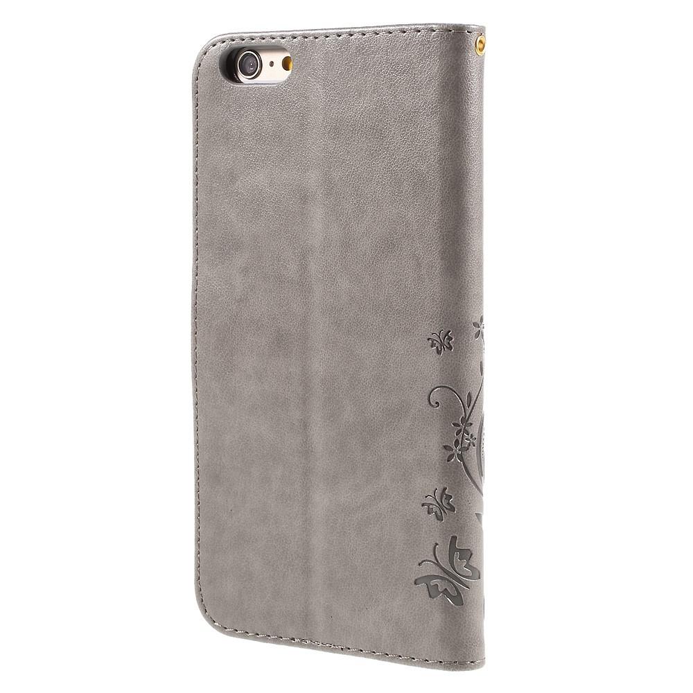 Nahkakotelo Perhonen Apple iPhone 6 Plus/6S Plus Harmaa