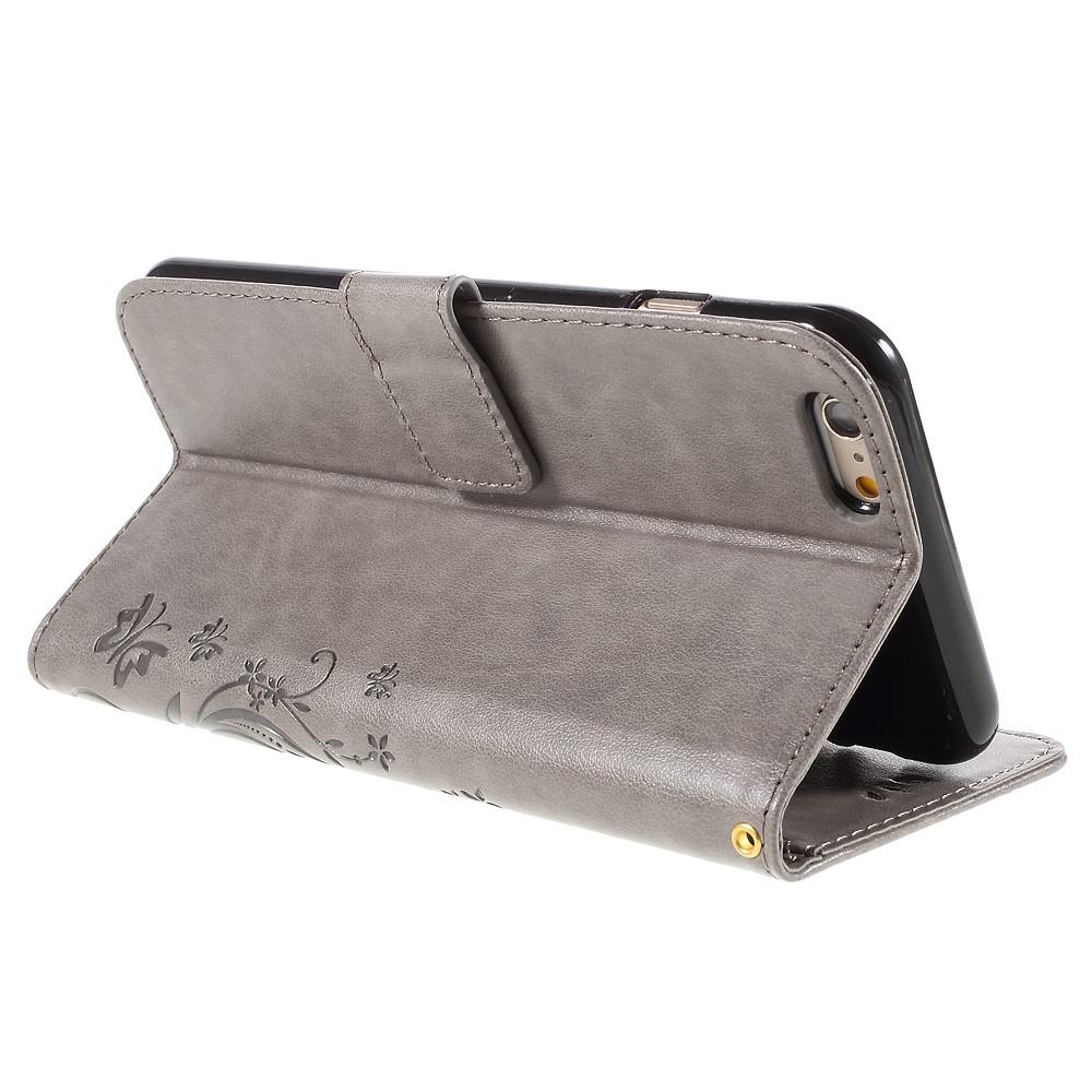 Nahkakotelo Perhonen Apple iPhone 6 Plus/6S Plus Harmaa
