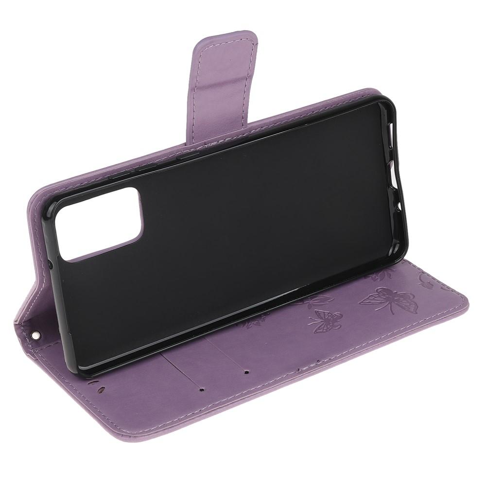 Nahkakotelo Perhonen Samsung Galaxy S20 Plus Liila