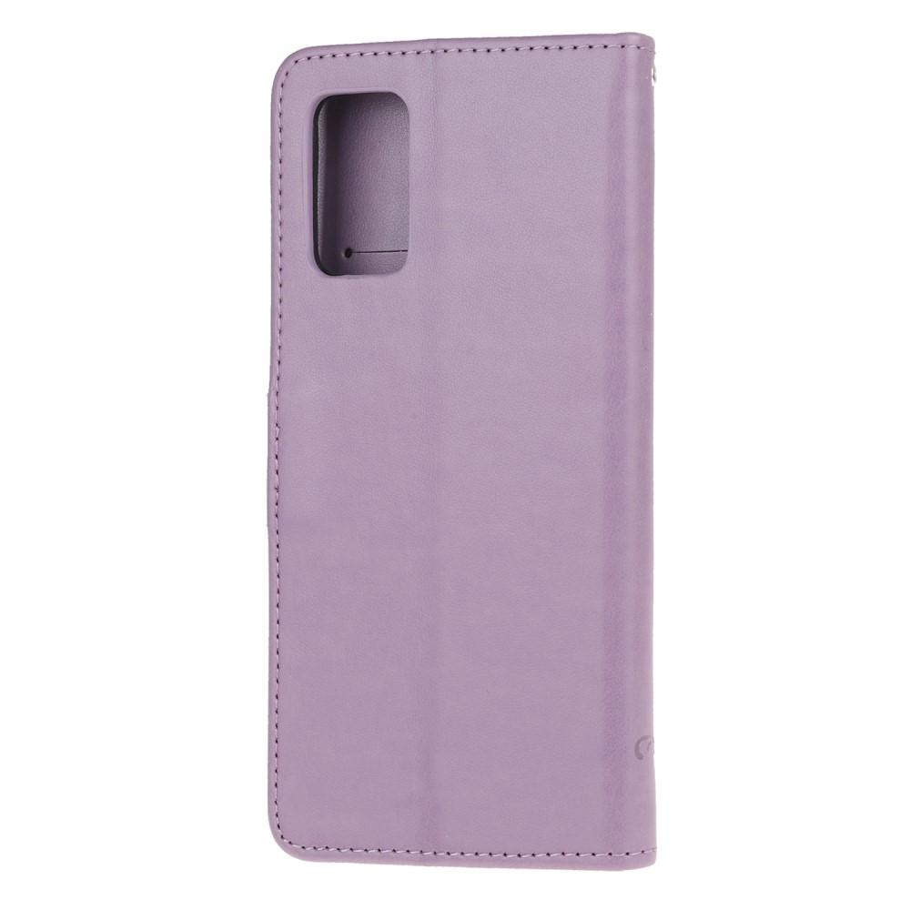 Nahkakotelo Perhonen Samsung Galaxy S20 Plus Liila