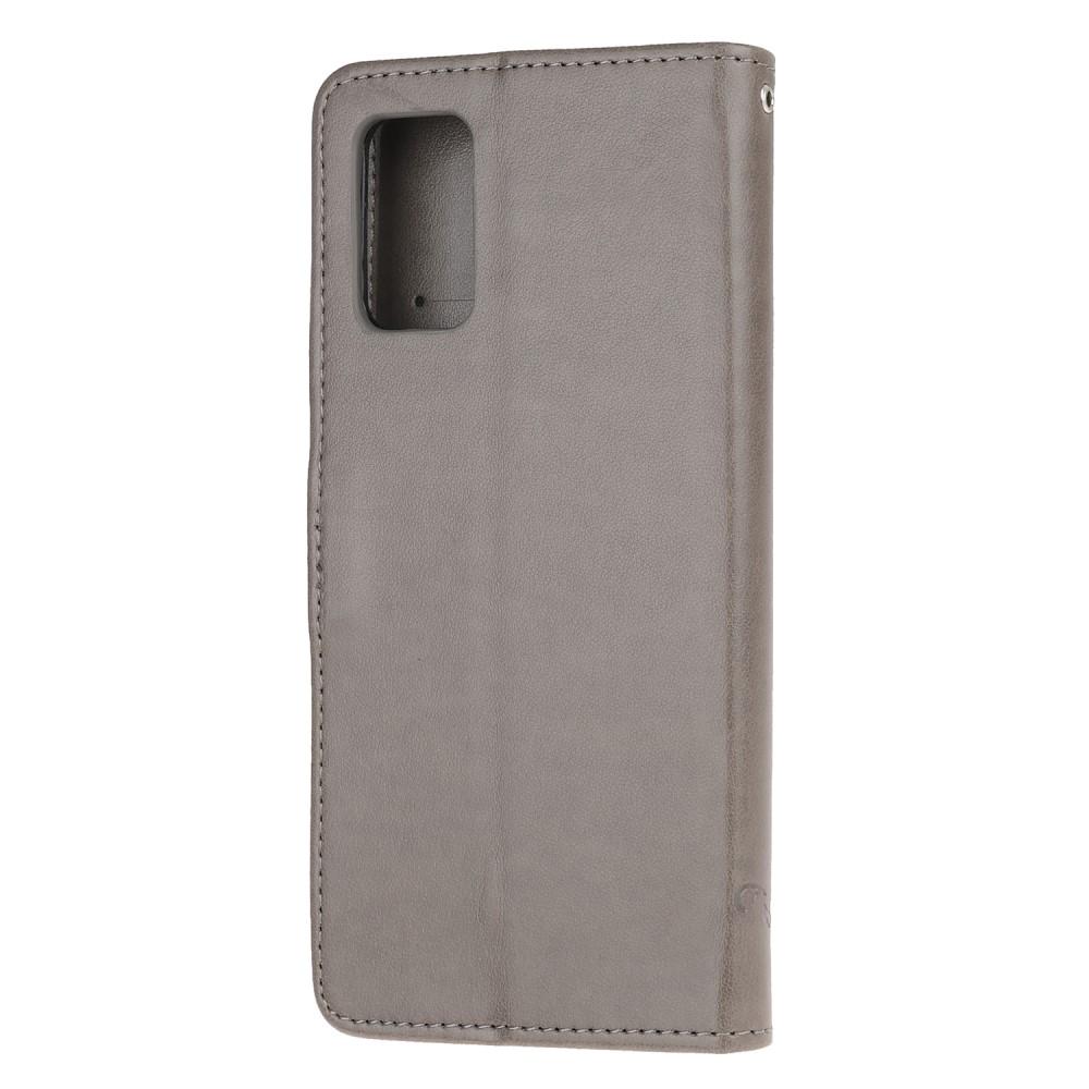 Nahkakotelo Perhonen Samsung Galaxy S20 Harmaa