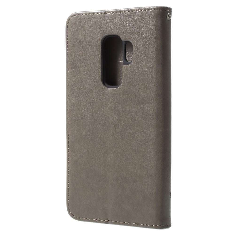 Nahkakotelo Perhonen Samsung Galaxy S9 Plus Harmaa
