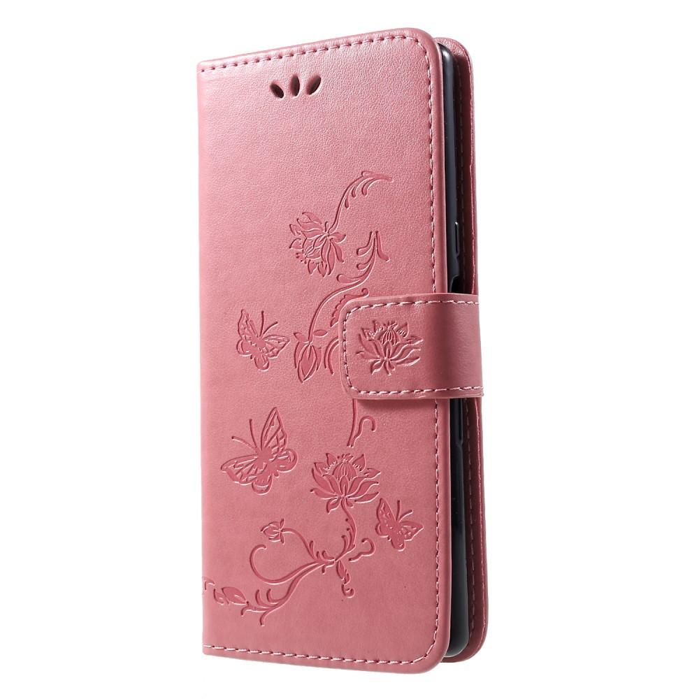 Nahkakotelo Perhonen Sony Xperia 10 vaaleanpunainen