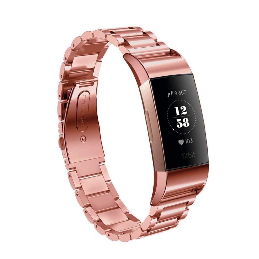 Metalliranneke Fitbit Charge 3/4 ruusukulta