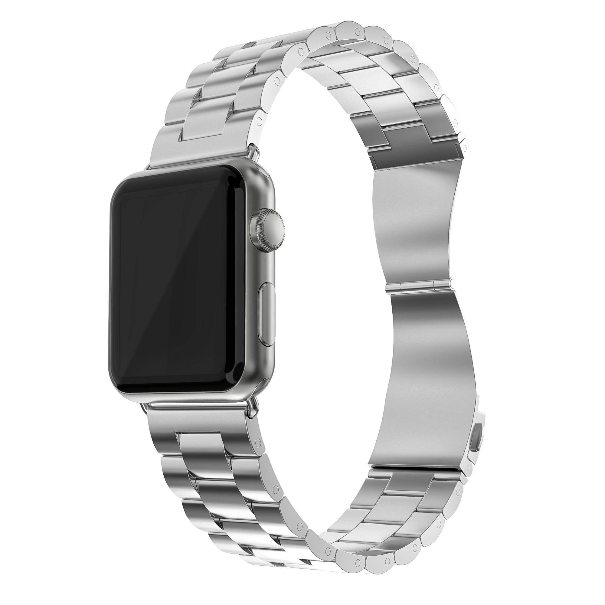 Metalliranneke Apple Watch 45mm Series 7 hopea