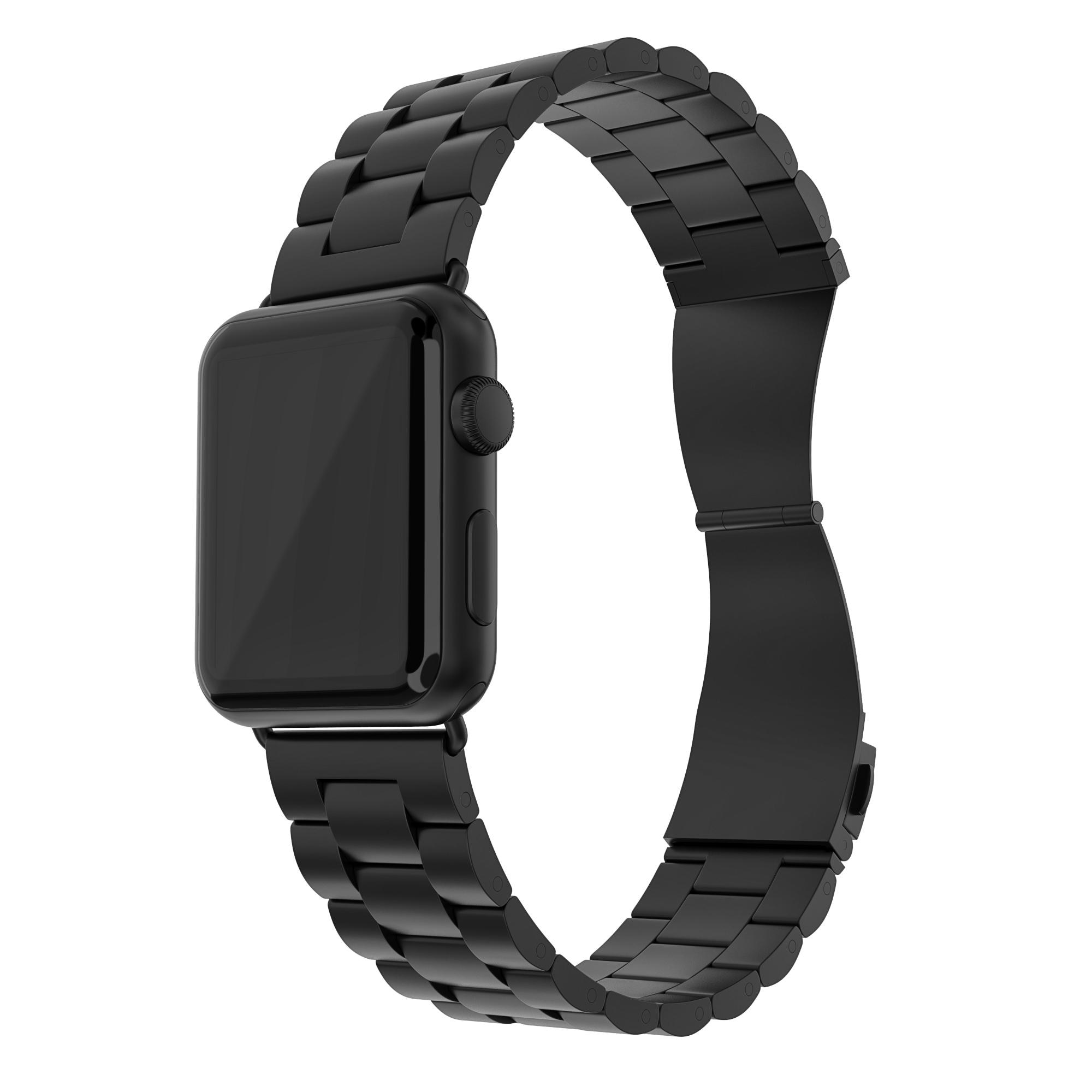 Metalliranneke Apple Watch 45mm Series 7 musta