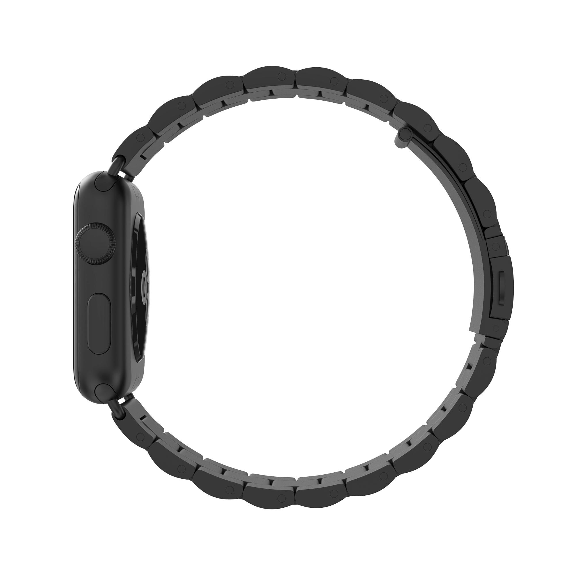 Metalliranneke Apple Watch 45mm Series 7 musta