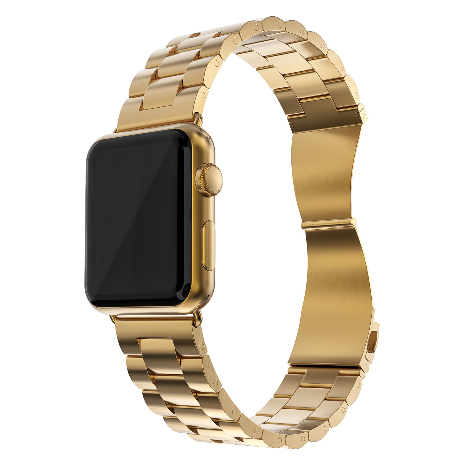 Metalliranneke Apple Watch 45mm Series 8 kulta