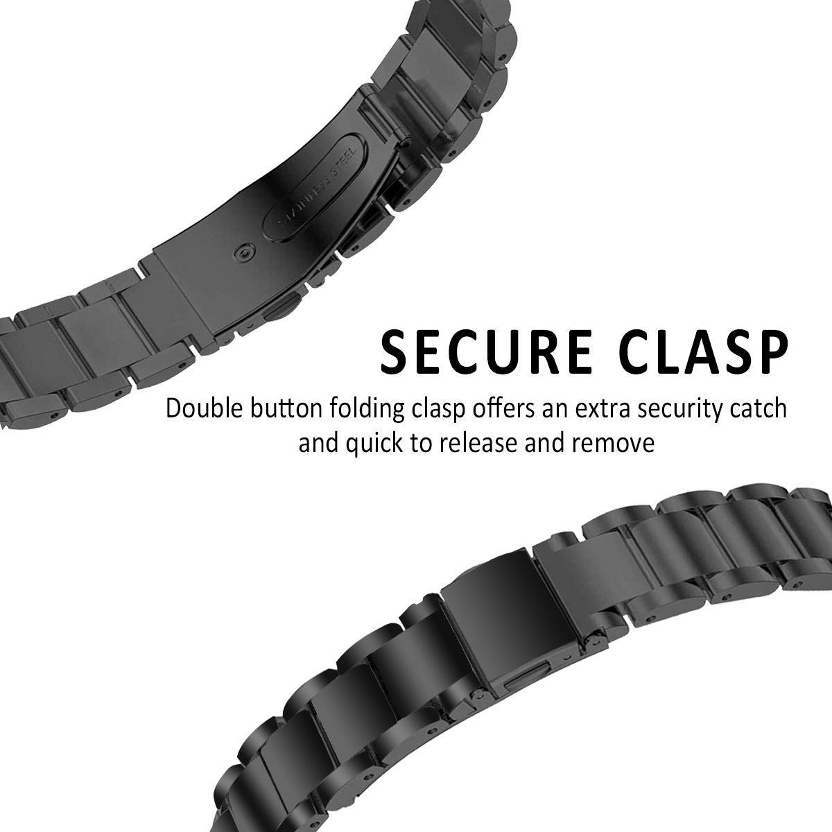Metalliranneke Fitbit Inspire/Inspire HR/Inspire 2 Musta