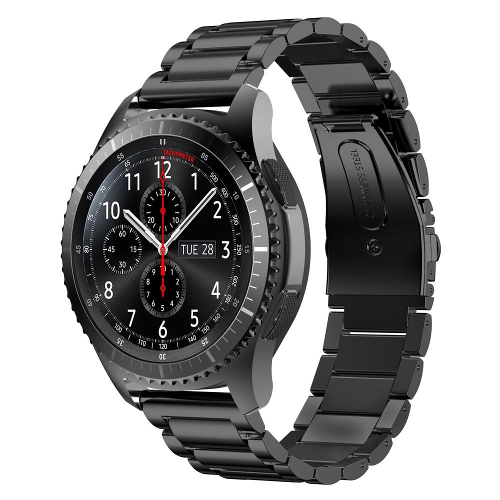 Metalliranneke Samsung Gear S3 Frontier/S3 Classic musta