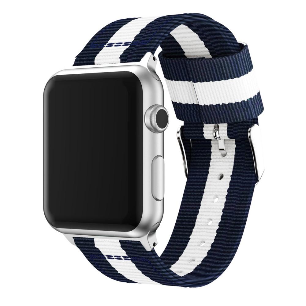 Nailonranneke Apple Watch 38/40/41 mm sininen/valkoinen