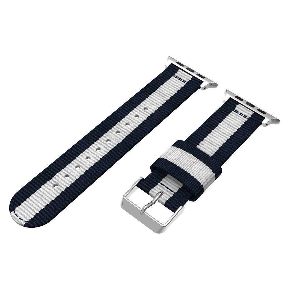 Nailonranneke Apple Watch 38/40/41 mm sininen/valkoinen