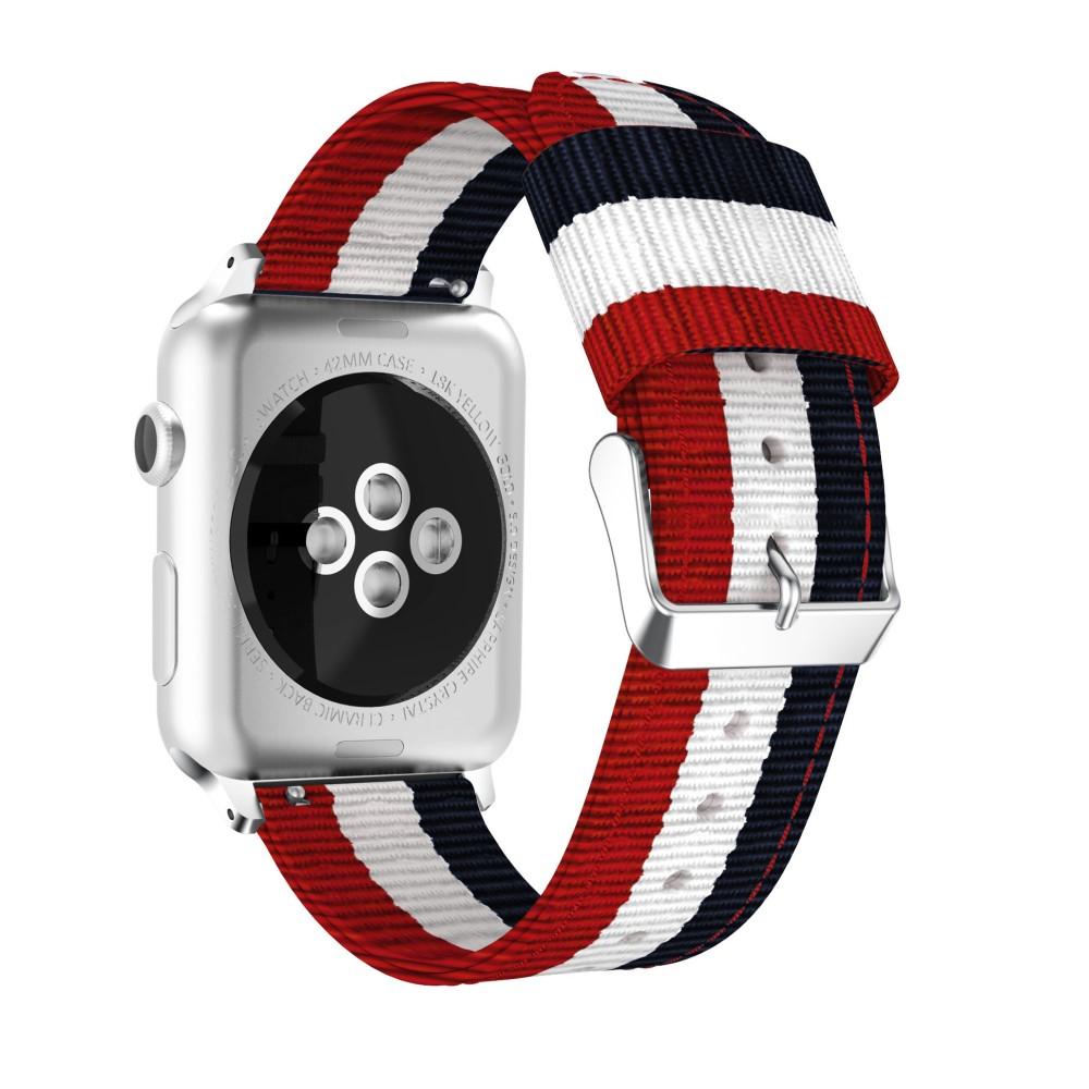 Nailonranneke Apple Watch 45mm Series 9 sininen/valkoinen/punainen