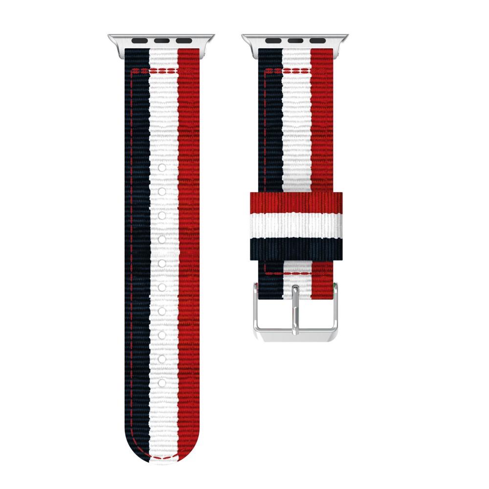 Nailonranneke Apple Watch 38/40/41 mm sininen/valkoinen/punainen