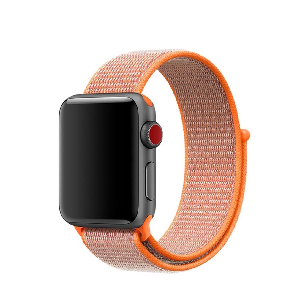 Nailonranneke Apple Watch 45mm Series 7 oranssi