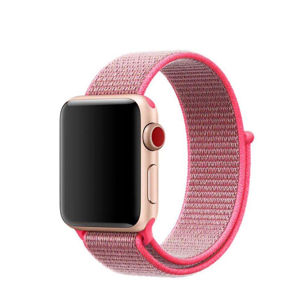 Nailonranneke Apple Watch 44mm vaaleanpunainen