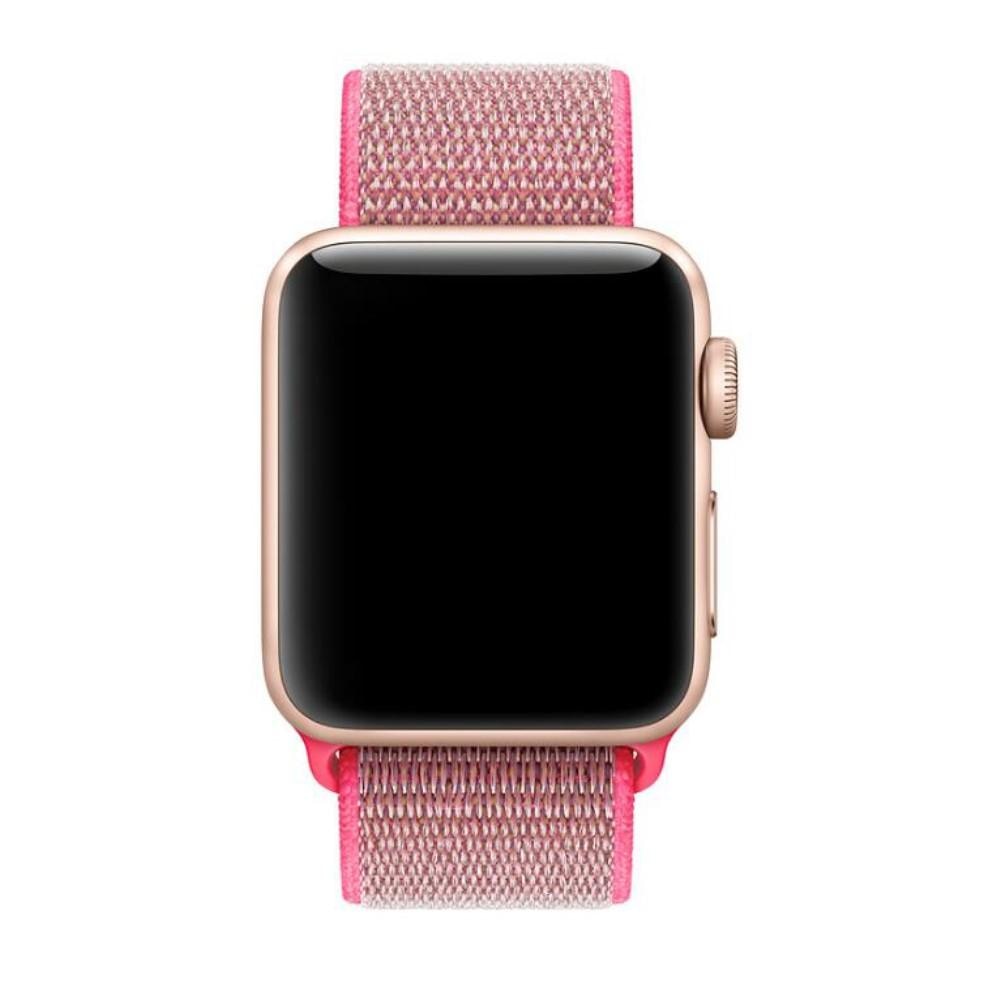 Nailonranneke Apple Watch 42/44/45 mm vaaleanpunainen