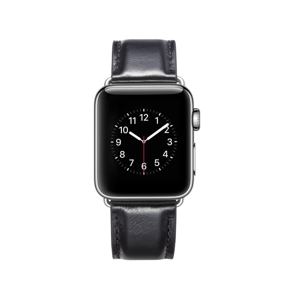 Premium Leather Watch Band Apple Watch 45mm Series 8 Black