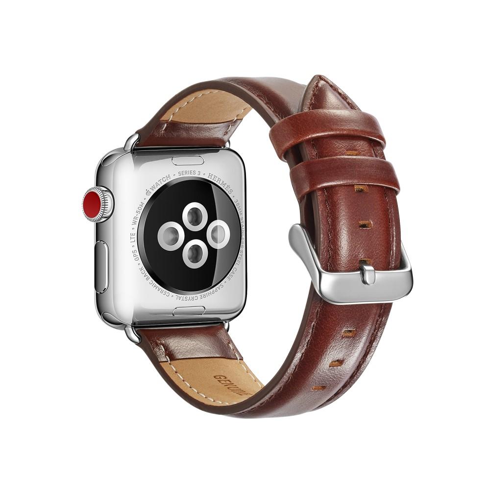 Premium Leather Watch Band Apple Watch 45mm Series 8 Brown