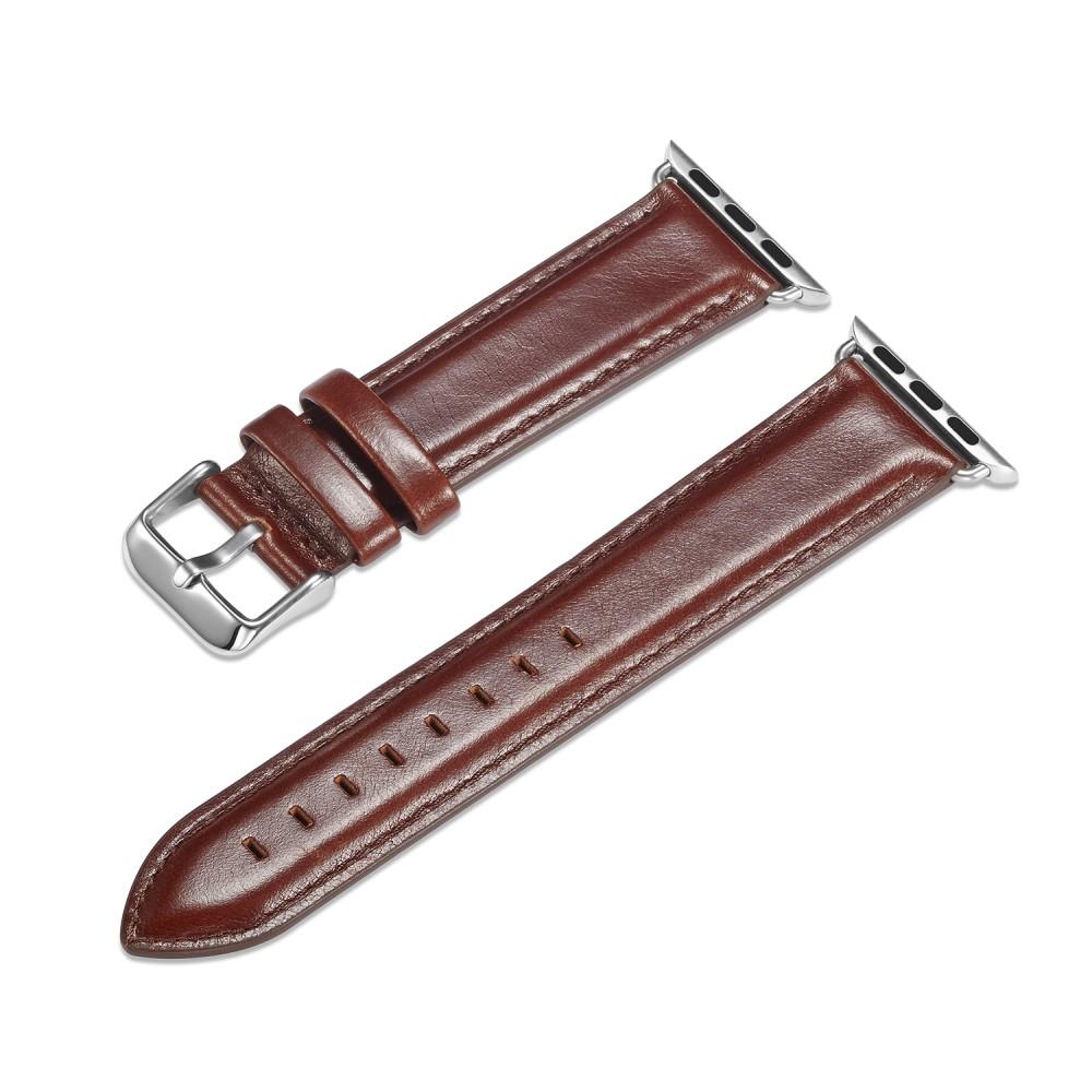 Premium Leather Watch Band Apple Watch 45mm Series 7 Brown