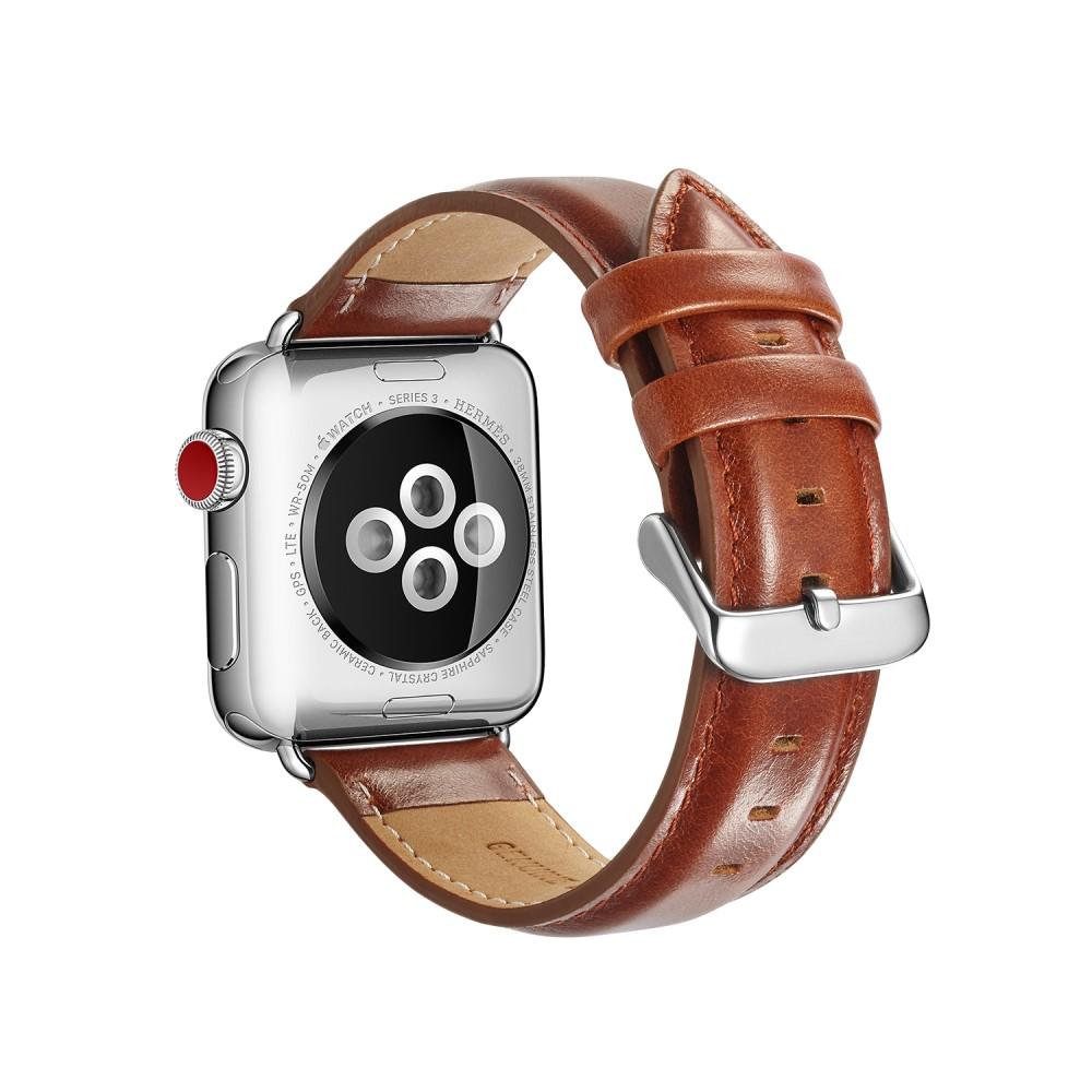 Premium Leather Watch Band Apple Watch Ultra 2 49mm Cognac