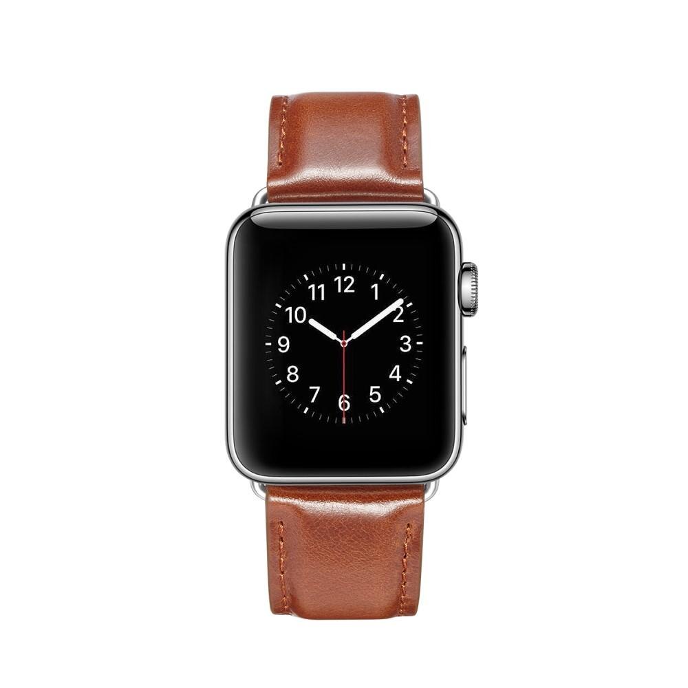 Premium Leather Watch Band Apple Watch 45mm Series 8 Cognac