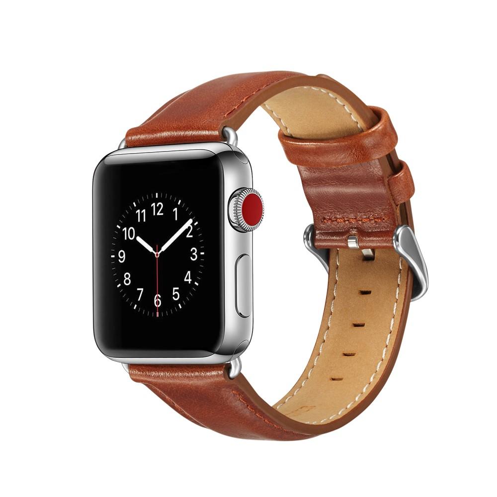 Premium Leather Watch Band Apple Watch Ultra 2 49mm Cognac