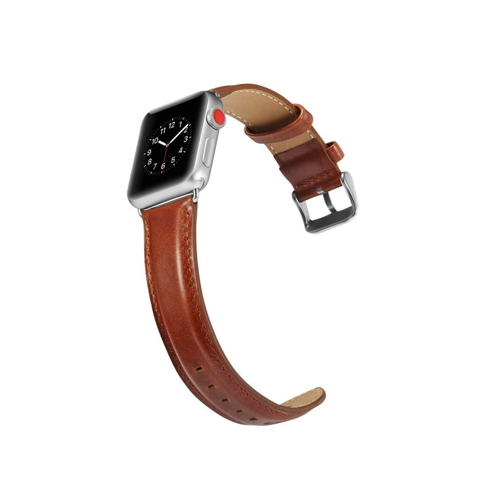 Premium Leather Watch Band Apple Watch 45mm Series 7 Cognac