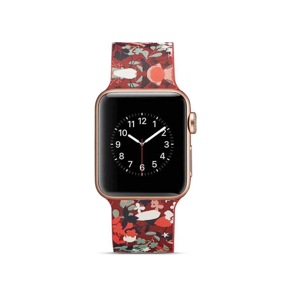 Silikoniranneke Apple Watch 38/40/41 mm punainen kukat