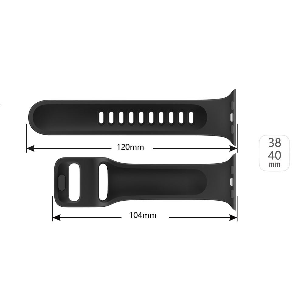 Silikoniranneke Apple Watch 38/40/41 mm musta