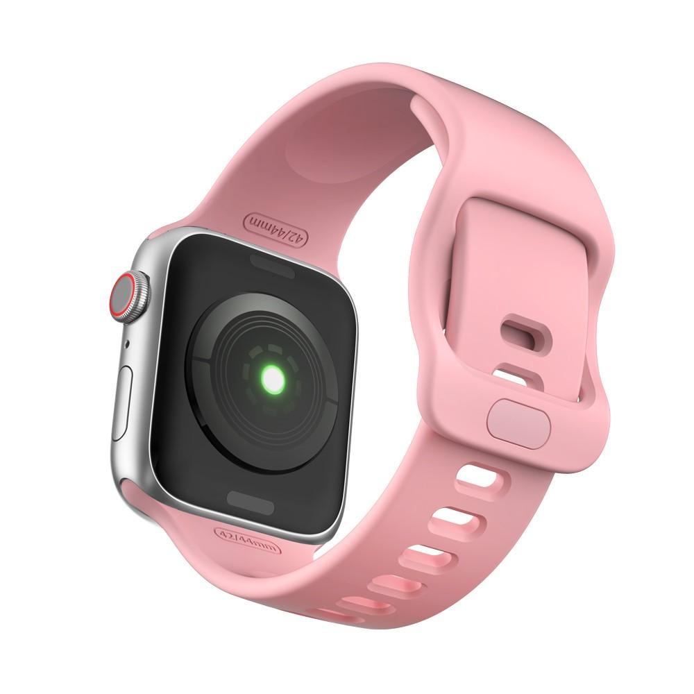 Silikoniranneke Apple Watch 45mm Series 9 vaaleanpunainen