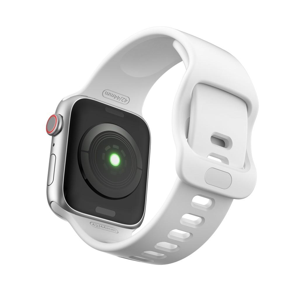 Silikoniranneke Apple Watch 42/44/45 mm valkoinen