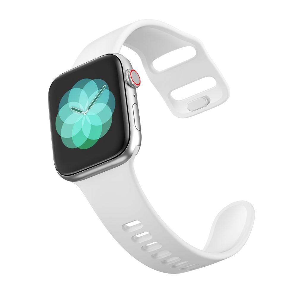 Silikoniranneke Apple Watch 42/44/45 mm valkoinen