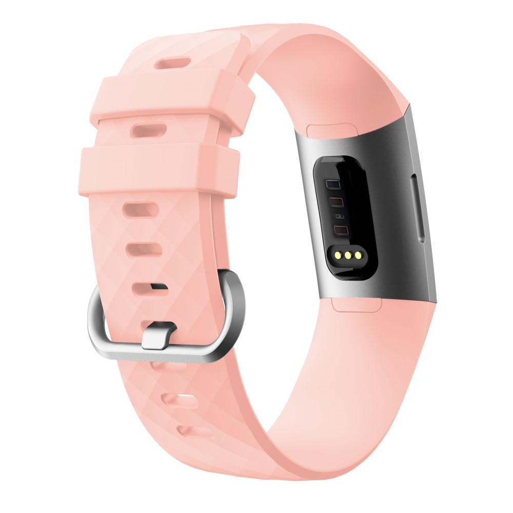 Silikoniranneke Fitbit Charge 3/Charge 4 Vaaleanpunainen