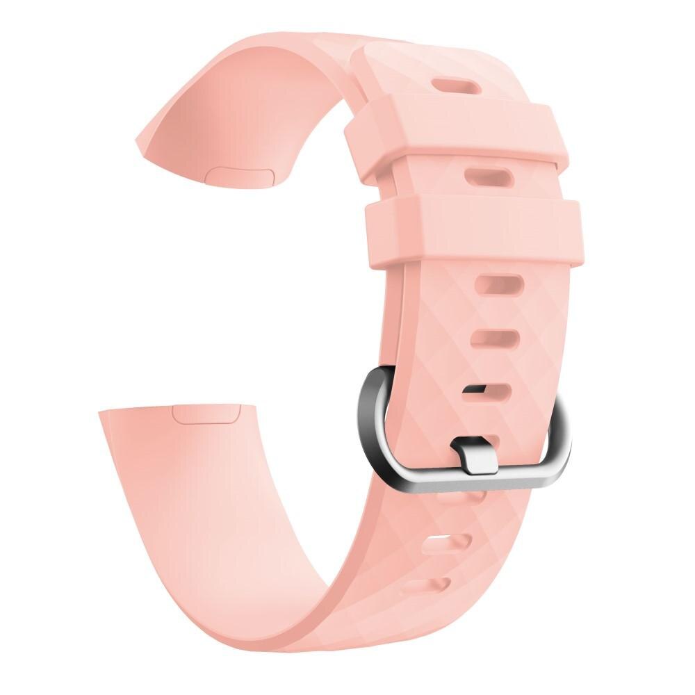 Silikoniranneke Fitbit Charge 3/Charge 4 Vaaleanpunainen