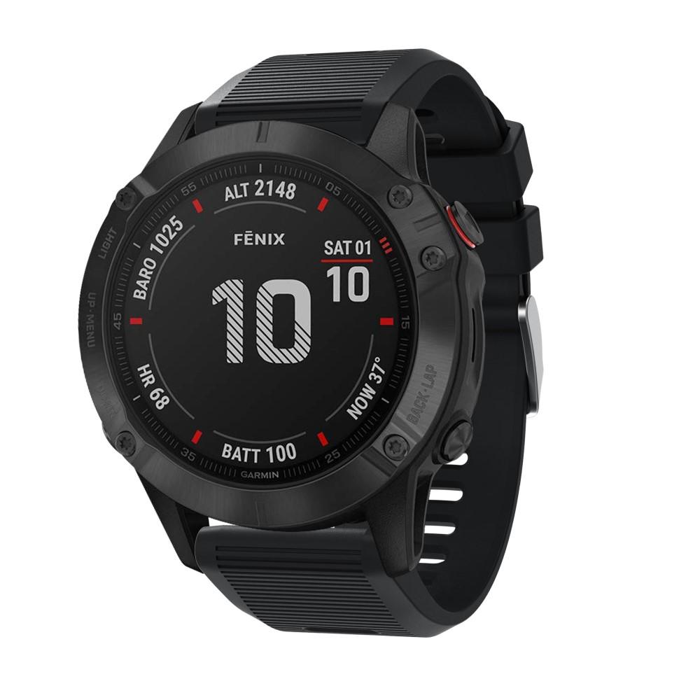 Silikoniranneke Garmin Fenix 6X/6X Pro/7X musta