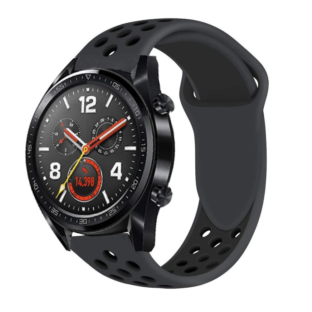 Silikoniranneke Urheilu Huawei Watch GT/GT 2 46mm/GT 2 Pro musta